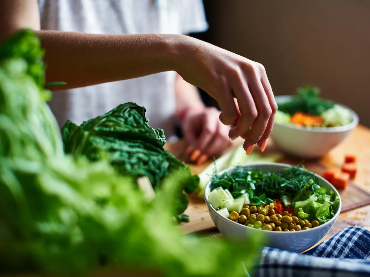 Fresh raw vegan food being prepared at Rasayana Retreat café, Sukhumvit 39