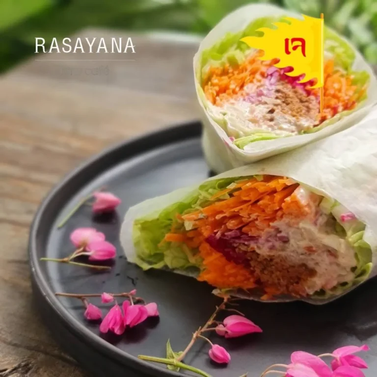 เบอร์ริโต้เจ แครอท บีทรูท และนัทปาเต้ เมนูเจที่ Rasayana Raw Café สุขุมวิท 39