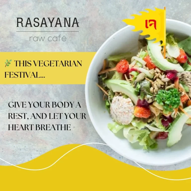 Raw vegan salad for the Vegetarian Festival in Bangkok at Rasayana Raw Café, Sukhumvit 39